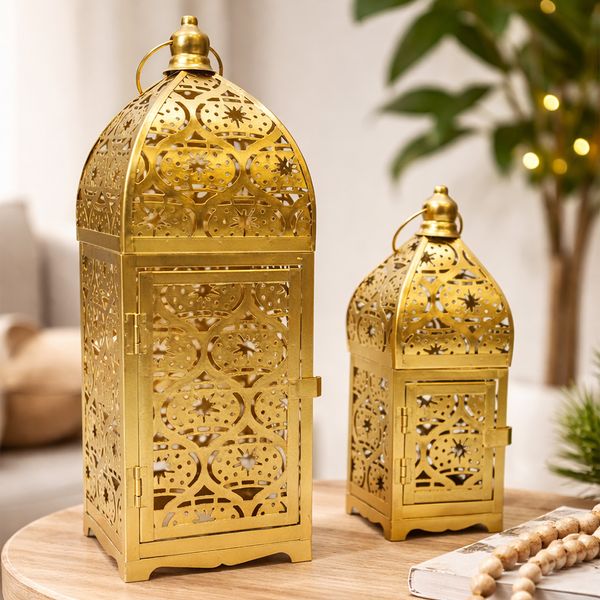 Porta Vela Metal Arabe Estrella Pack X2Pzs Dorado (Ys2023-006)