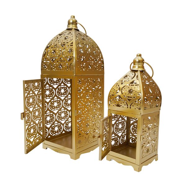 Porta Vela Metal Arabe Estrella Pack X2Pzs Dorado (Ys2023-006)