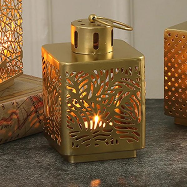 Porta Vela Metal Faro 10X10X16Cm Dorado (1400)