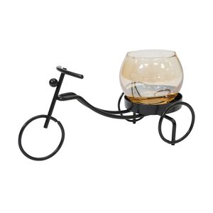 Porta Vela Metal Bicicleta 16.3X7.8X9Cm Negro (Kx19-20-1)