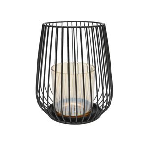 Porta Vela Metal Rejilla 9.5X12X15.5Cm Negro (Kx19-60)