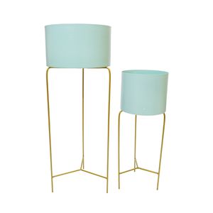 Macetero Madera Elevado Pack X2Pzs Verde Menta (Hdl-5167/5228)