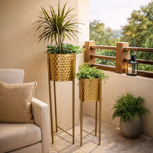 Macetero Madera Elevado Pack X2Pzs Dorado (Fr2025-15Sl)