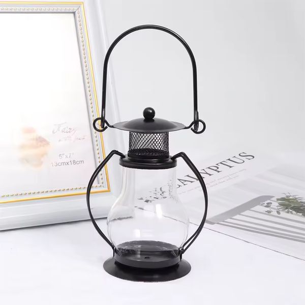 Lampara De Mesa Vintage 7X10X13Cm Negro (Kx9941)