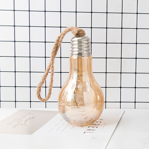 Lampara De Mesa Bombillo Transp 10X10X20Cm Dorado
