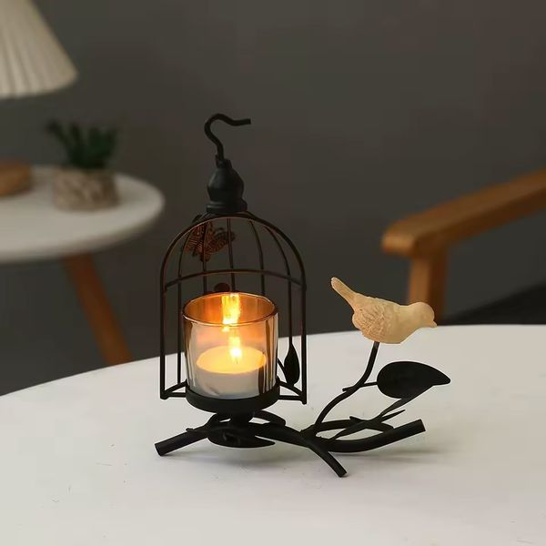 Porta Vela Metal Jaula 15X7X17Cm Negro (Kx17-17108-1)