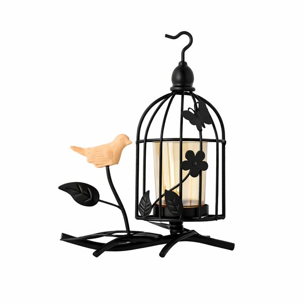 Porta Vela Metal Jaula 15X7X17Cm Negro (Kx17-17108-1)