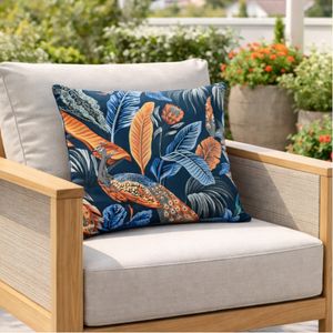 TELA AQUATEC HOJAS BOSQUE AZUL