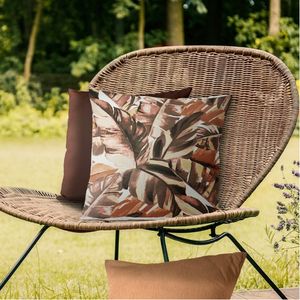 TELA AQUATEC HOJAS SOFT MARRON