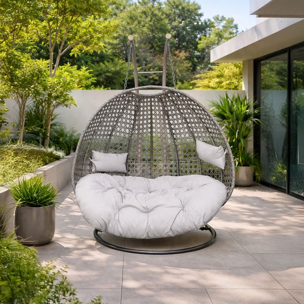 Silla Colgante P/2 Personas 125X130X75Cm Marron (Dl-20)