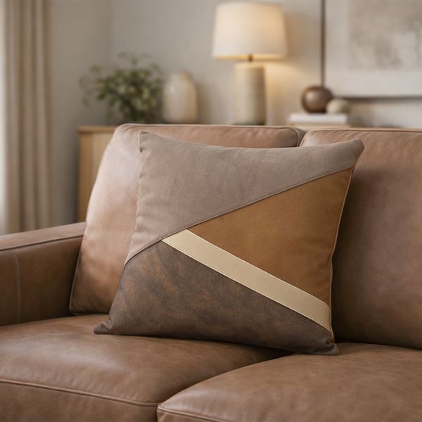 Funda Cojin Geometrico Capuchino 45X45Cm (Pt)