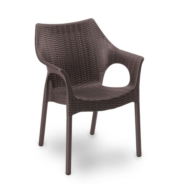 REYPLAST SILLA TAVARUA MOD. RATAN C/BRAZO MARRON MORO