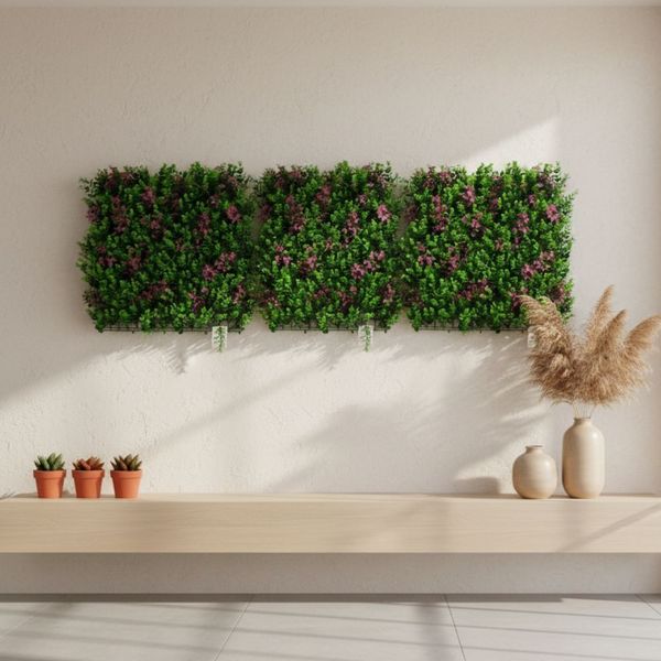 CERCO DECO ENREDADERA BORONIA 50X50CM VERDE C/LILA (CCGF044)