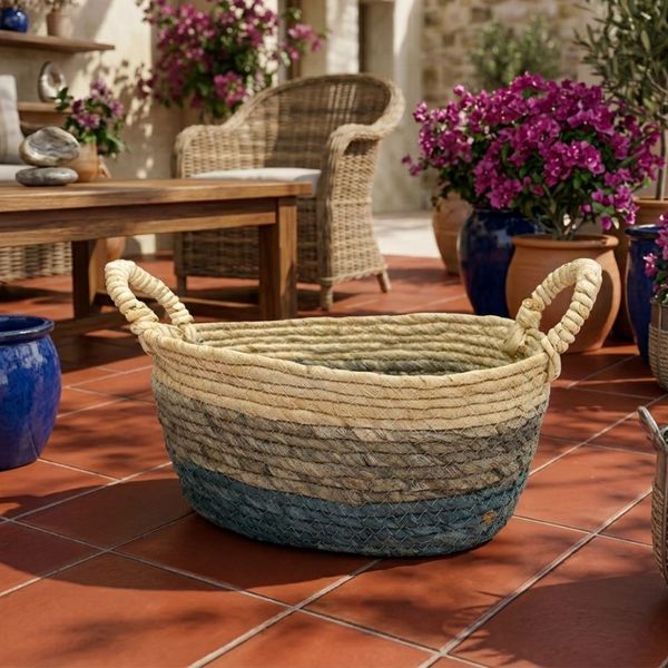 Cesta Plastico Tejido 31X21X14Cm Tricolor (Org13-020-3)