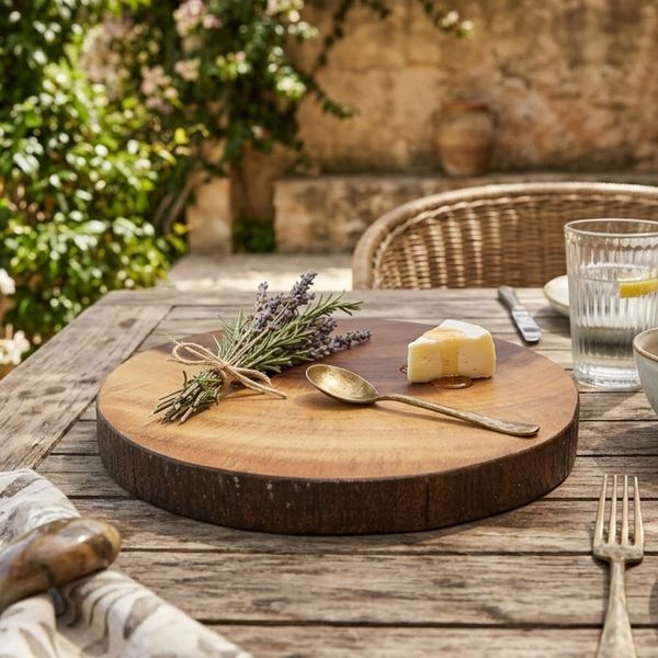 Bandeja Madera Acacia Circular 17.8X17.8X2.5Cm (Hme0-010)