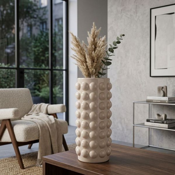 Florero Porcelana Bubble 14X14X32Cm Rosado (Reg65-003-1)