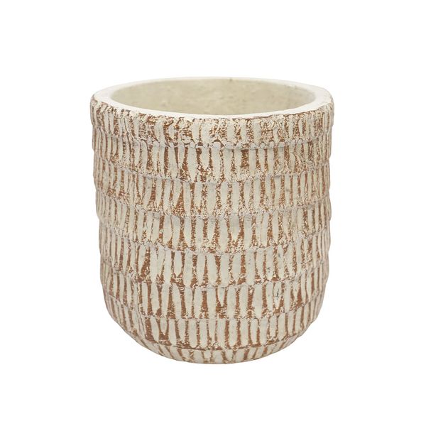 Macetero Porcelana Rustic 11X11X11.5Cm Blanco (Reg25-092)