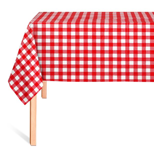 Cubremesa Plain Pvc Cuadritos Terry Rojo