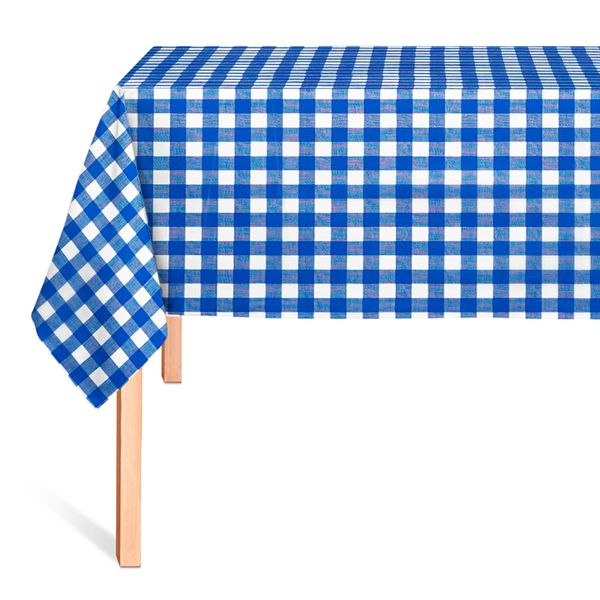 Cubremesa Plain Pvc Cuadritos Terry Azul