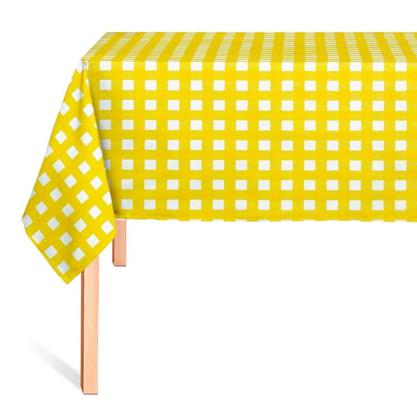 Cubremesa Plain Pvc Cuadritos Terry Amarillo