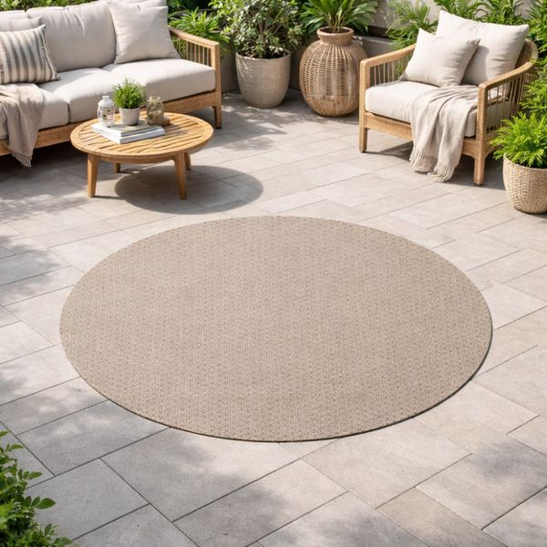 Zeletto Alfombra P/Exterior Viena Circ 1X1 Mts Greige Oro