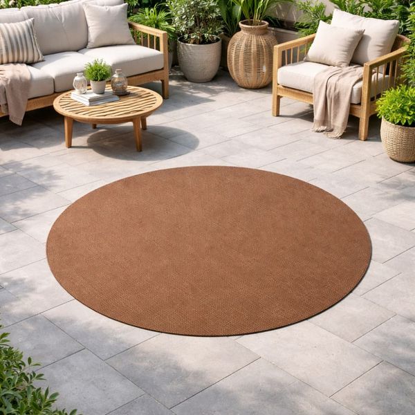 Zeletto Alfombra P/Exterior Ankara Circ 1X1 Mts Mocca Perlado