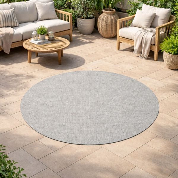 Zeletto Alfombra P/Exterior Ankara Circ 1X1 Mts Beige Azabache