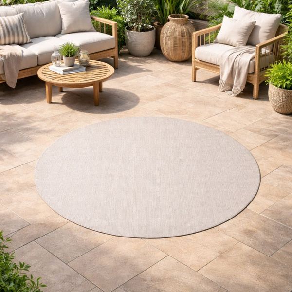 Zeletto Alfombra P/Exterior Ankara Circ 1X1 Mts Beige Oscuro