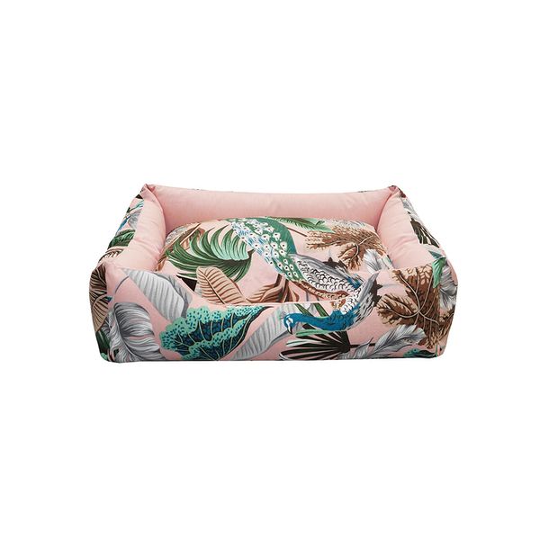 CAMA MASCOTA IMPERMEABLE AQUA CHICO HOJAS PALO ROSA (PT)