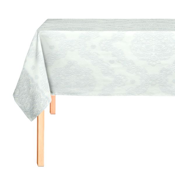 Cubremesa Encaje Pvc Brocado Blanco