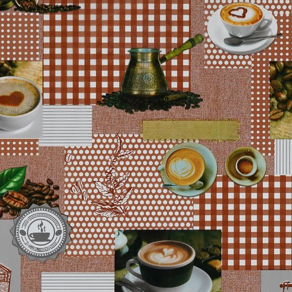 Cubremesa Plain Pvc Café Marron