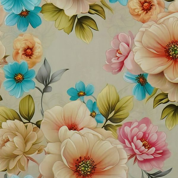 Cubremesa Plain Pvc Mix Flores Crema