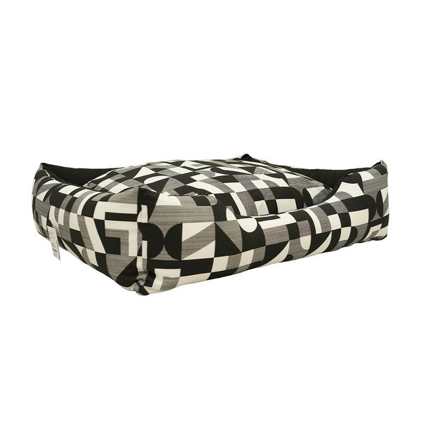 Cama Mascota Impermeable Aqua Ii Grande Geometrico Negro (Pt)