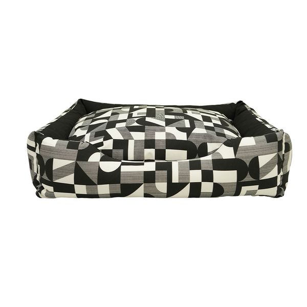 Cama Mascota Impermeable Aqua Ii Grande Geometrico Negro (Pt)