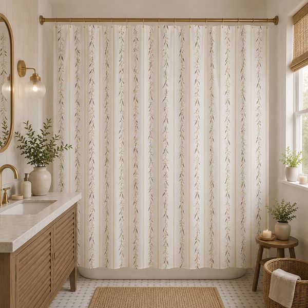 Said Cortina De Baño Pvc 180 X 150 Cm Jazmin Marron 06