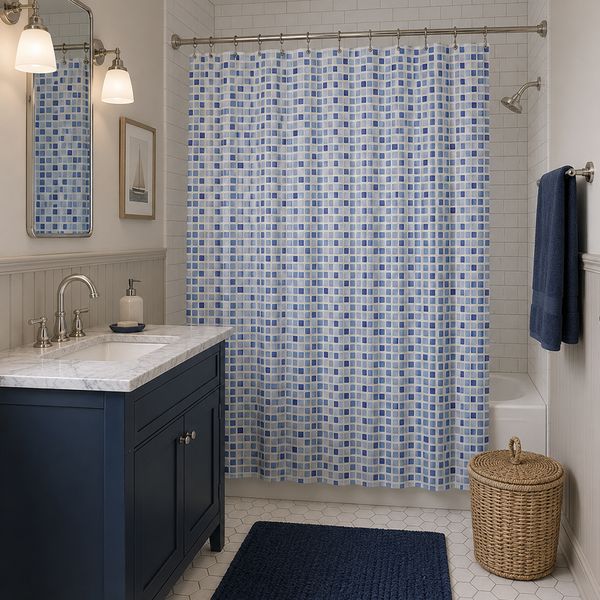 Said Cortina De Baño Pvc 180 X 150 Cm Zoe Azul 53
