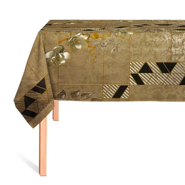 Cubremesa Shine Elegancia Floral Dorado