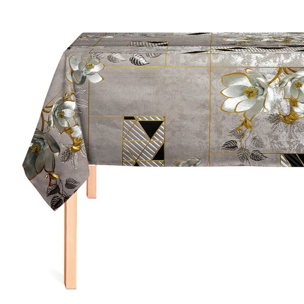 Cubremesa Shine Elegancia Floral Plateado