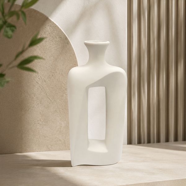 Jarron Deco Tierra Noble Blanco (Reg77-015W)