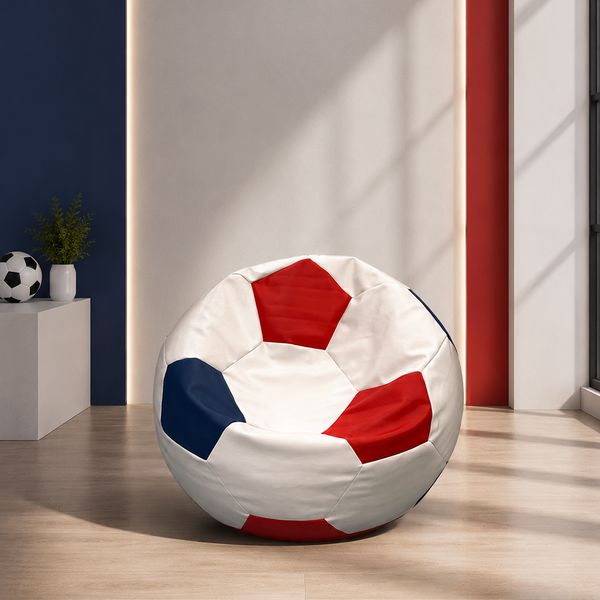 Puff Soccer Grande Rojo/Azul Y Blanco
