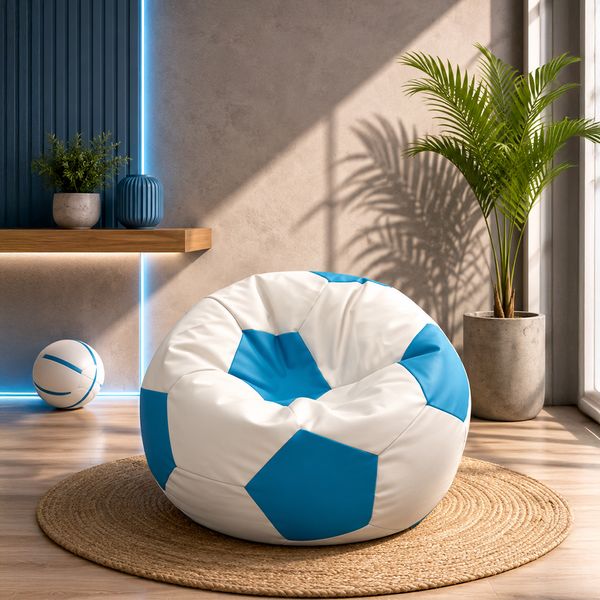 PUFF SOCCER GRANDE BLANCO/CELESTE