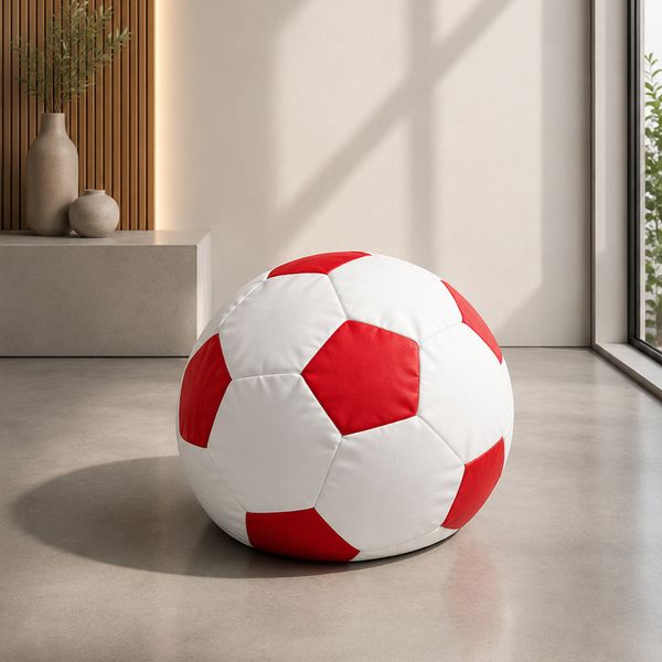 PUFF SOCCER GRANDE BLANCO/ROJO