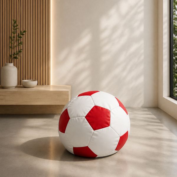 PUFF SOCCER CHICO BLANCO/ROJO