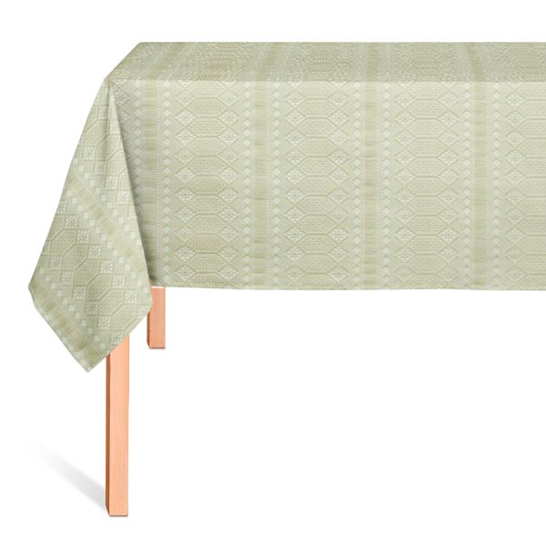 Cubremesa Encaje Eco Trenzado Geometrico Marron