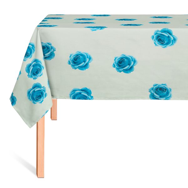 Cubremesa Transp Pvc Petalos Azules