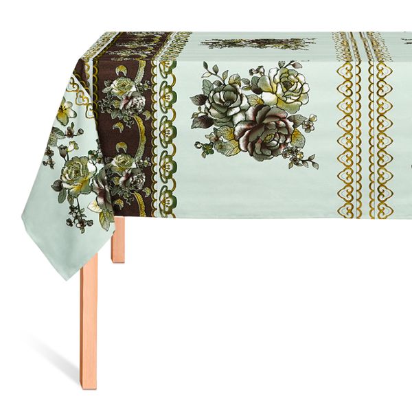 Hule Satin Floral Blanco