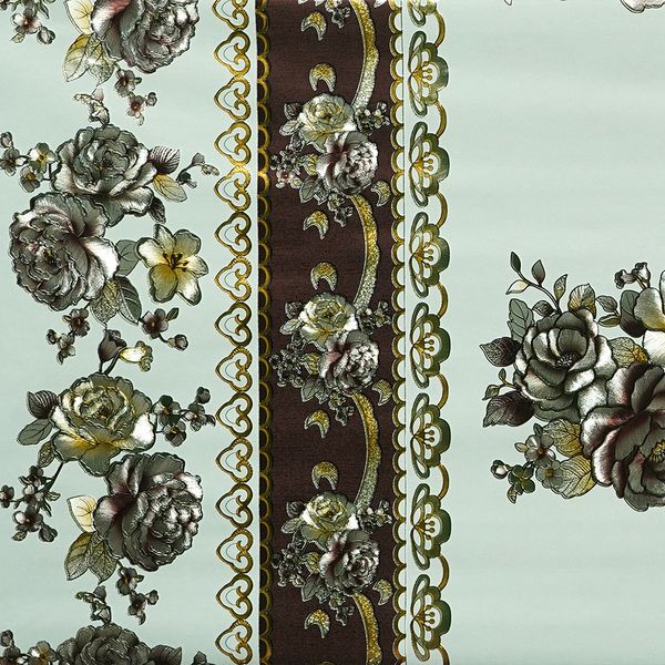Hule Satin Floral Blanco