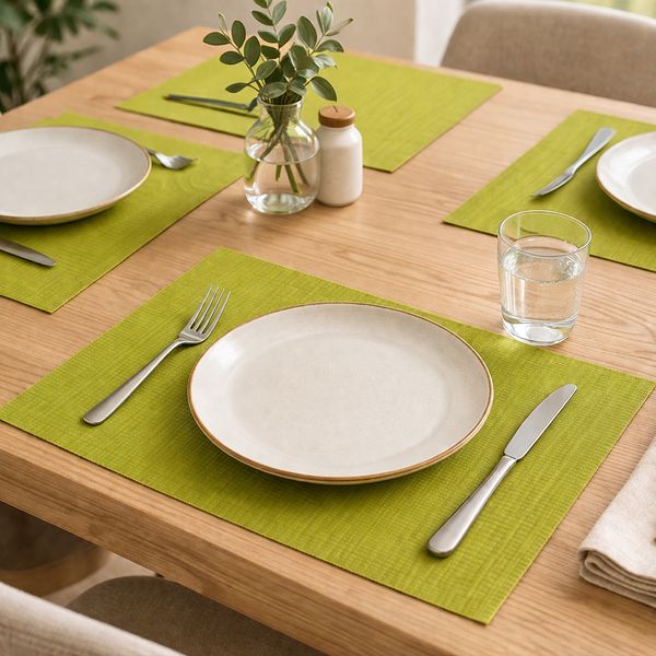 Individuales Antifluido Verde X4Pzs 30X45Cm