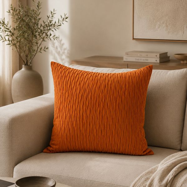 Funda Cojin Otoño Mineral Naranja (Hme22-247-16)