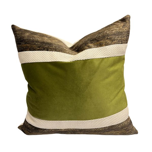 Cojin Materia Viva Verona Verde Br Rayas 55X55Cm Verde Oliva